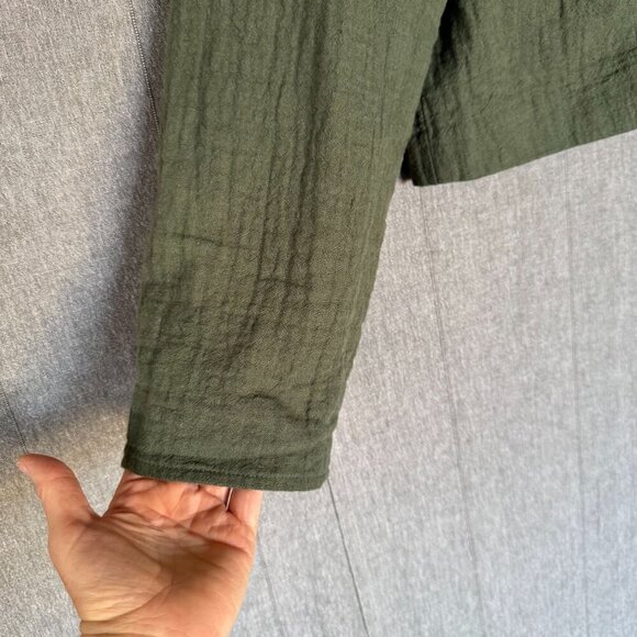 Madewell The Drop-Shoulder Linen Blend Foraged Green Boxy Crop Blazer Size XL - Picture 5 of 17